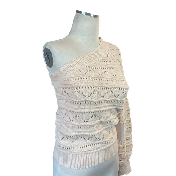 Majorelle Lowell One Shoulder Sweater in Almond Pink Small - Picture 6 of 10